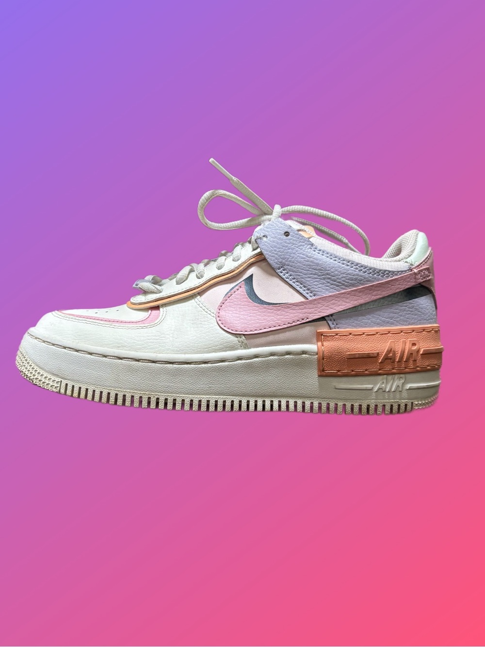 Nike Air Force 1 Shadow Orange Chalk Pink Glaze CI0919 111 Women’s Size 9 Cute!